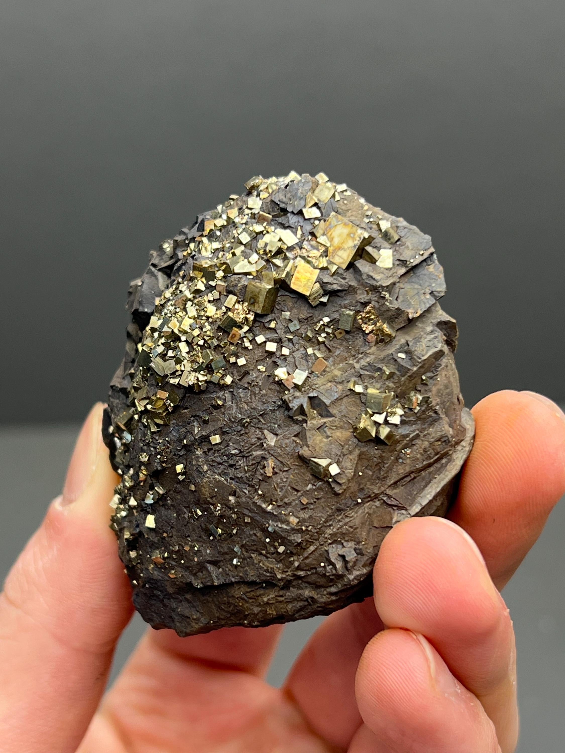 Very Special, Pyrite On Manganese Mineral, From Turkey - Crystal Gemstone AE 