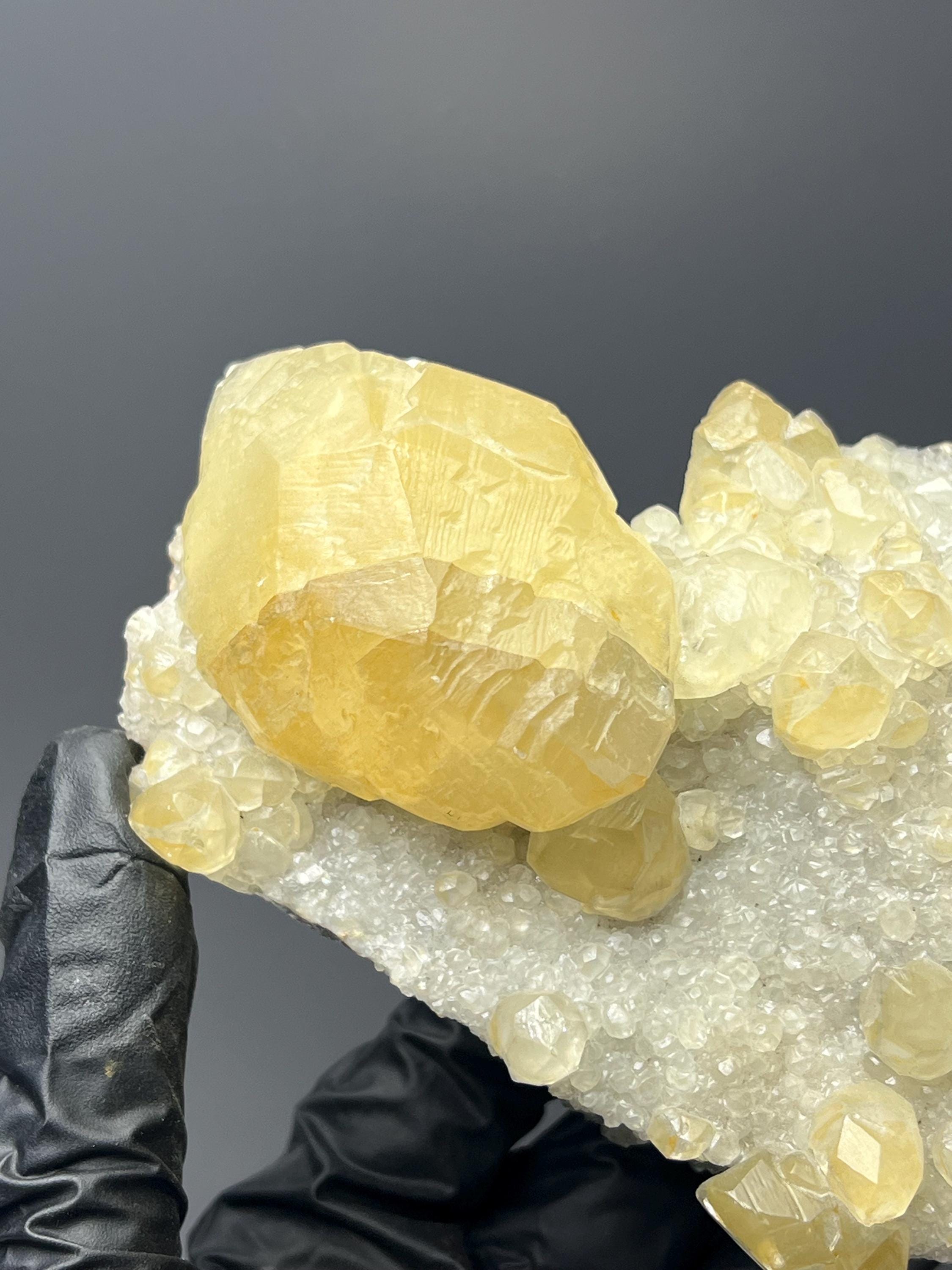 Dogtooth Calcite Specimen: Golden Yellow Crystal, Turkey - Crystal Gemstone AE 