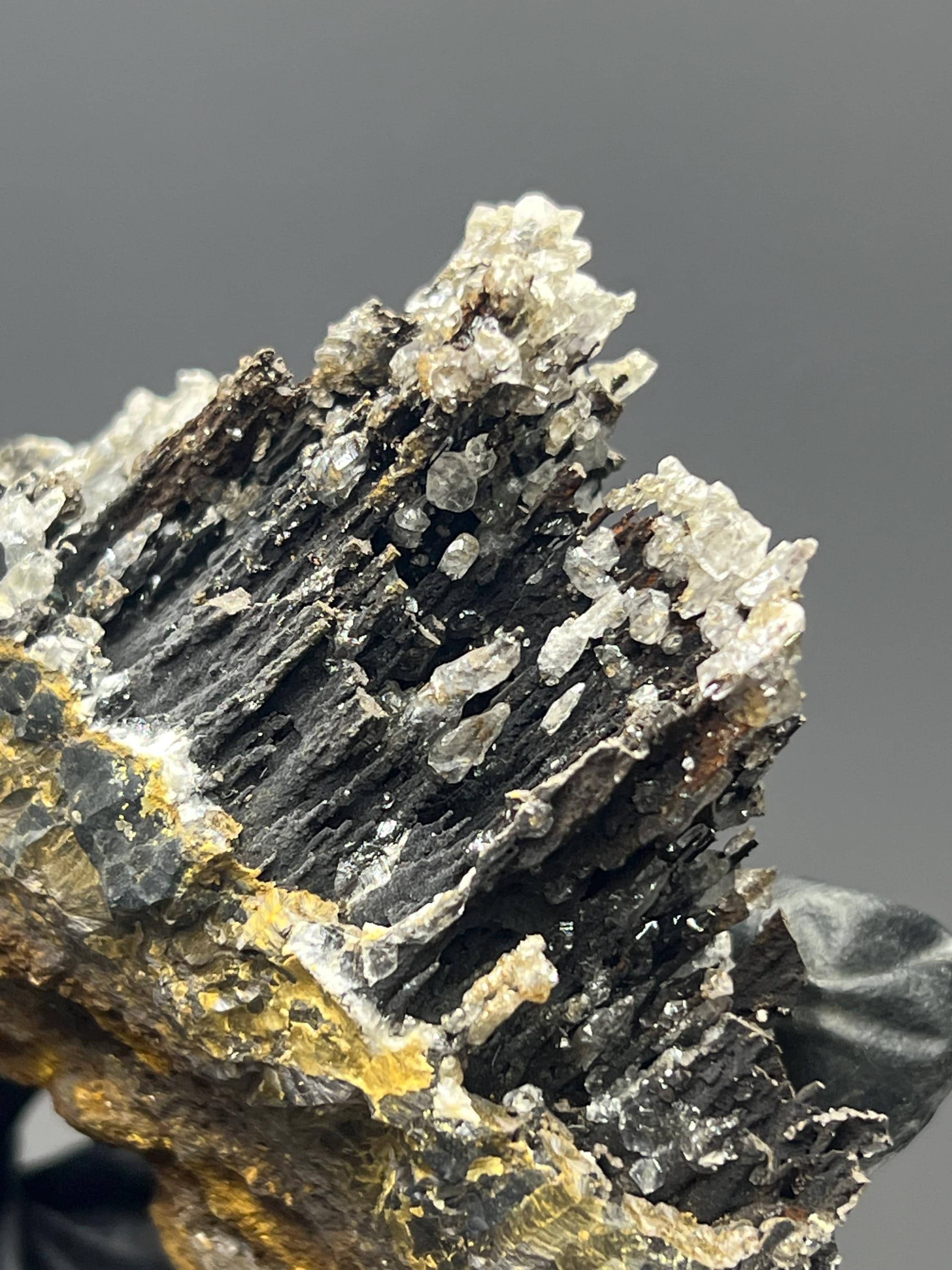 Crystal Calcite On Stalactite Goethite Specimen - Crystal Gemstone AE 