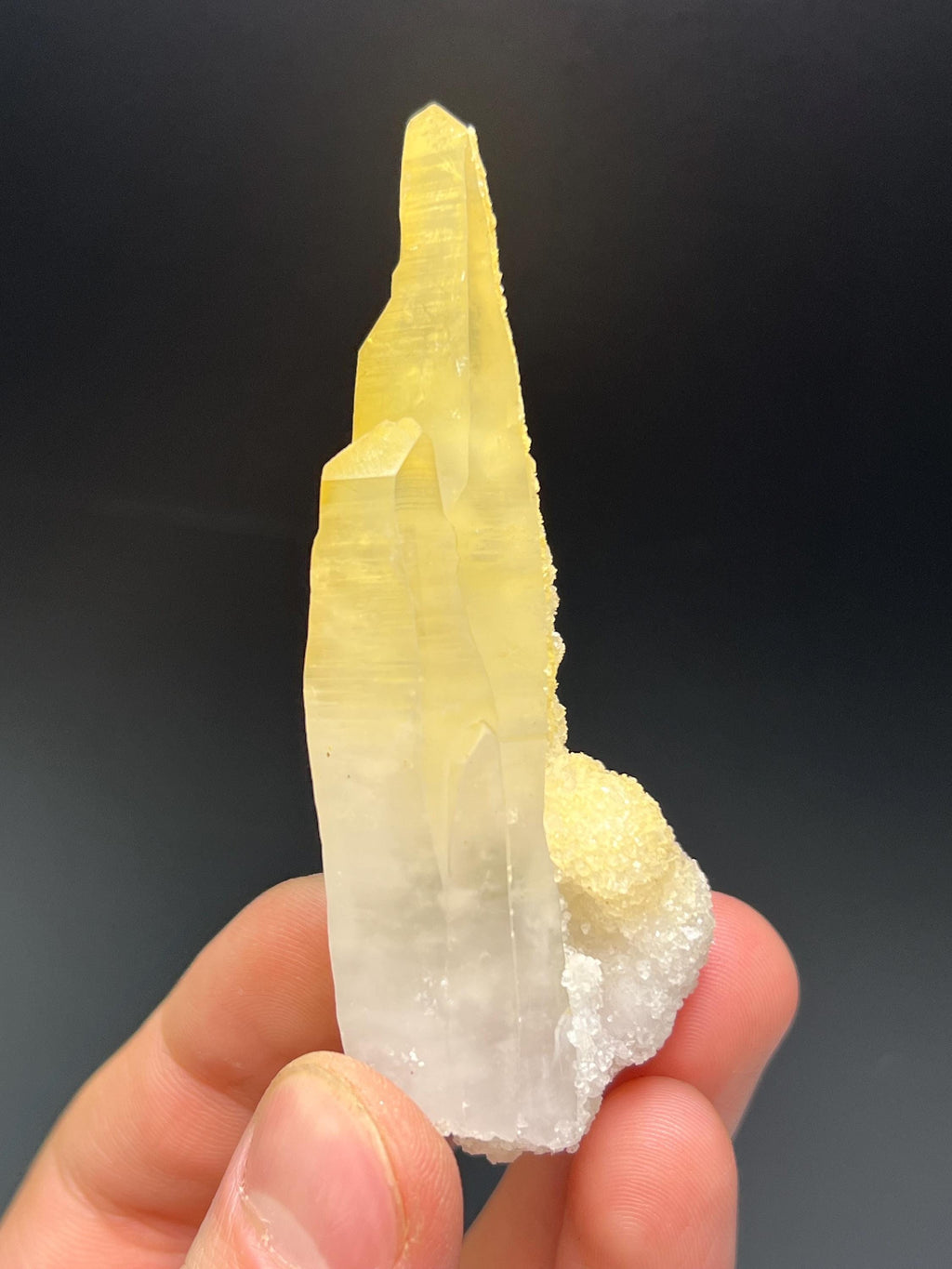 Calcite With Yellow Crystal Quartz - Crystal Gemstone AE 