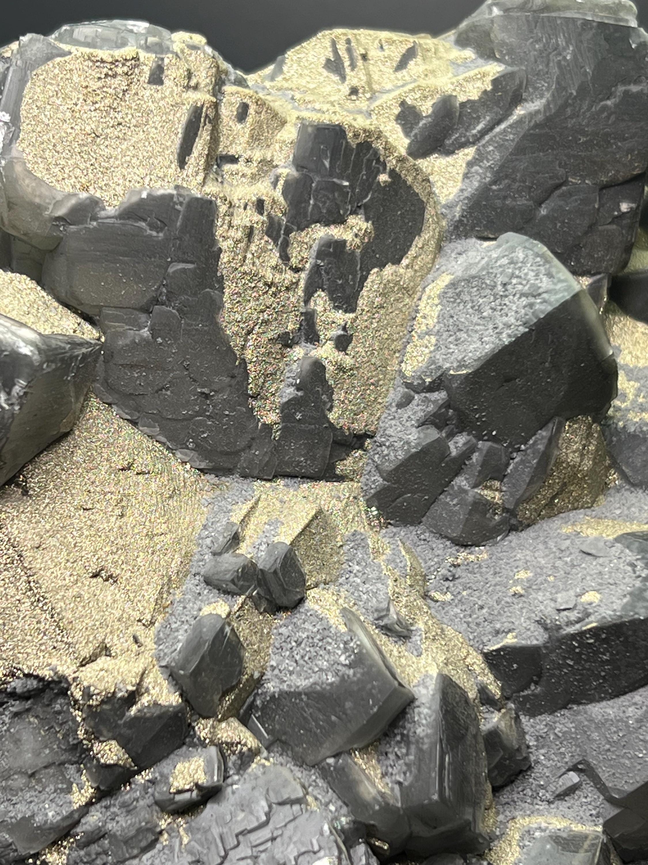 Very Showy! Pyrite Alloy Gray Crystal Calcite - Crystal Gemstone AE 