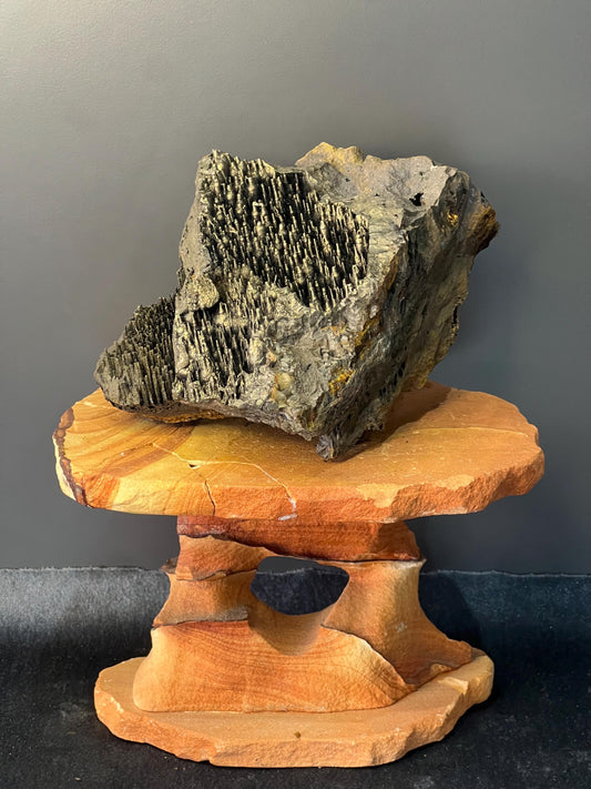 Museum Quality, Very Special Golden Color Stalactite Goethite Specimen, For Special Collection - Crystal Gemstone AE 