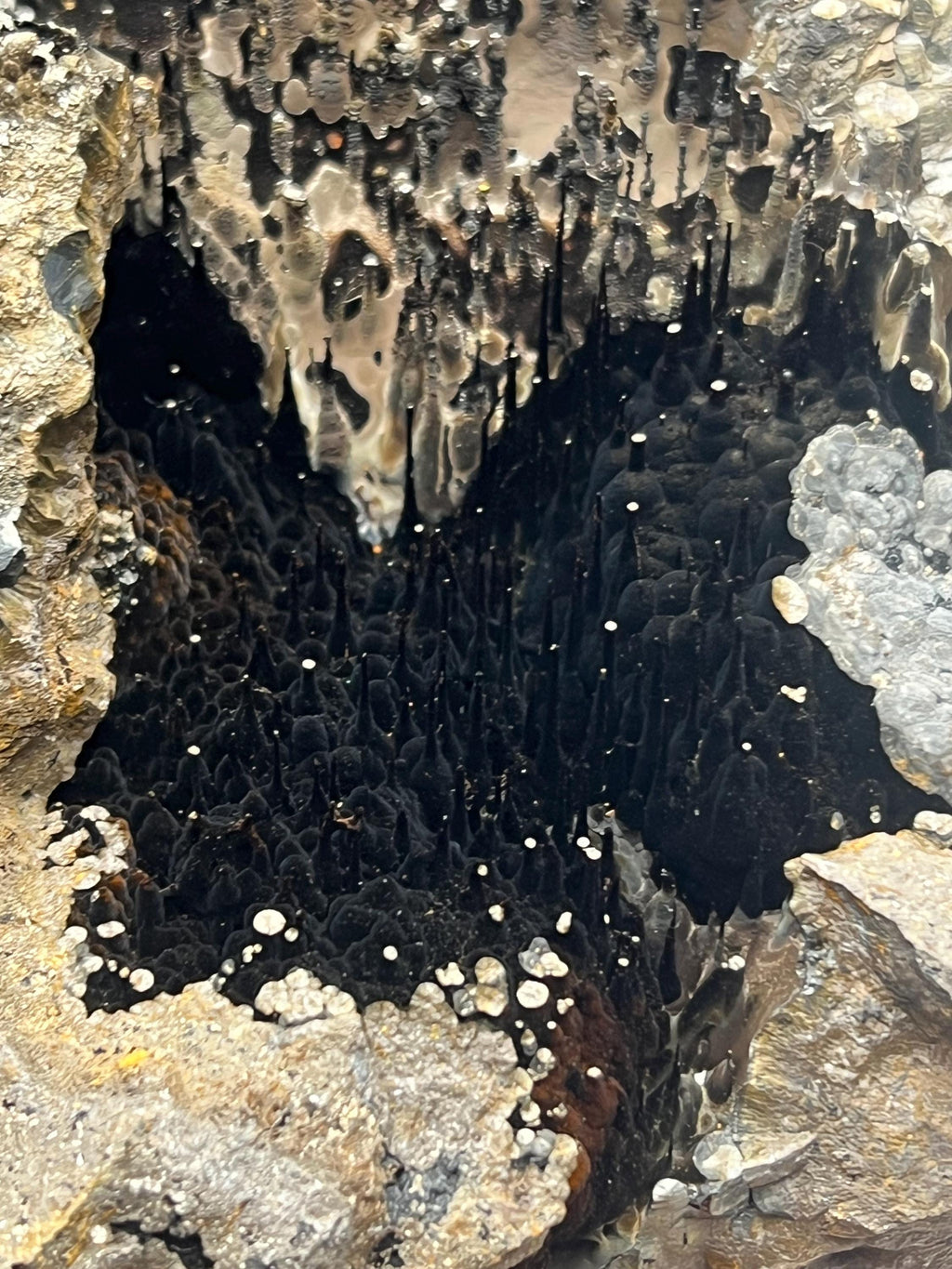 Limonite Specularite on Goethite Stalactite, Mineral Collection - Crystal Gemstone AE 