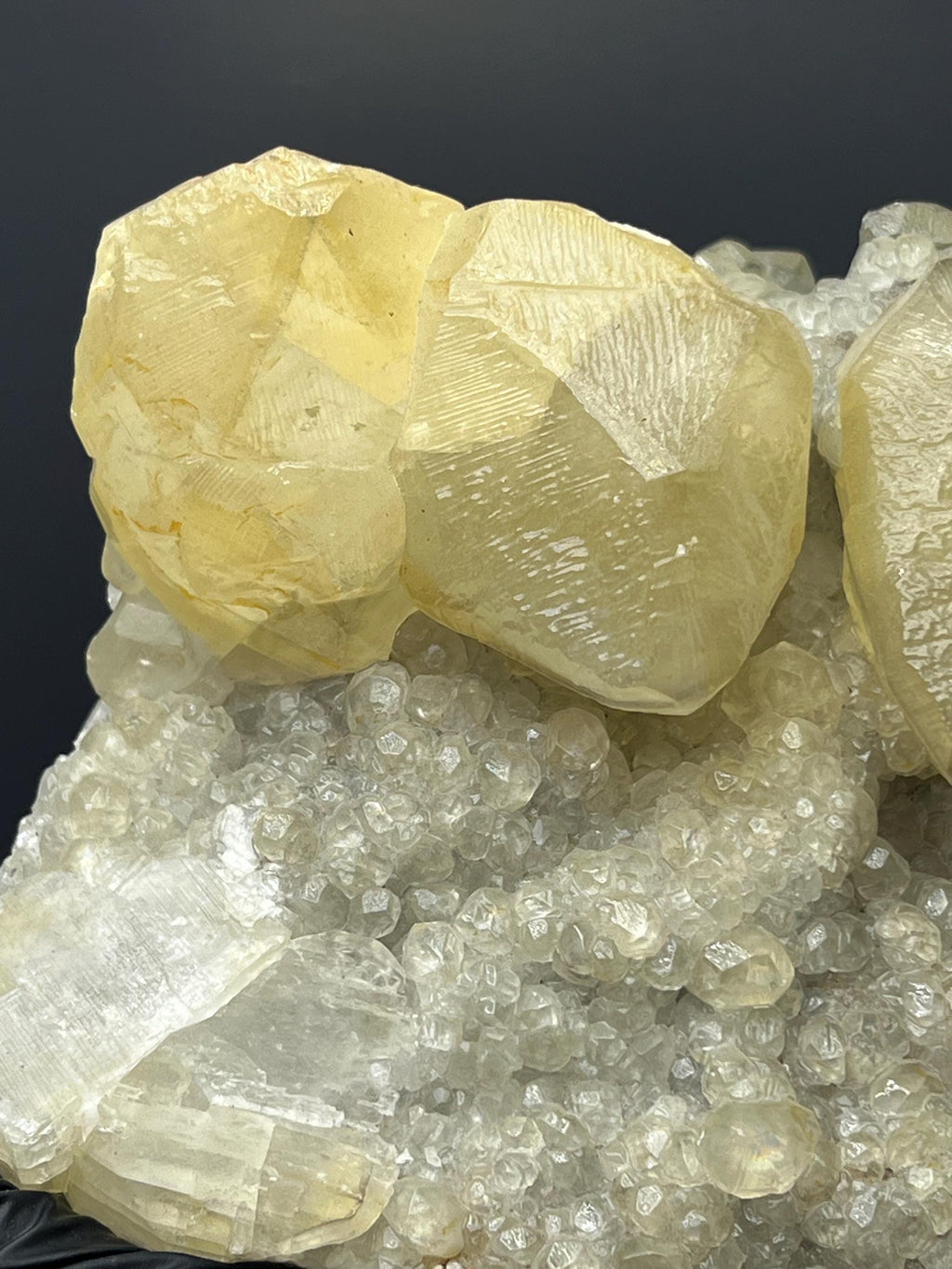 Very Showy, Crystal Calcite With Golden Yellow Calcite Balls - Crystal Gemstone AE 