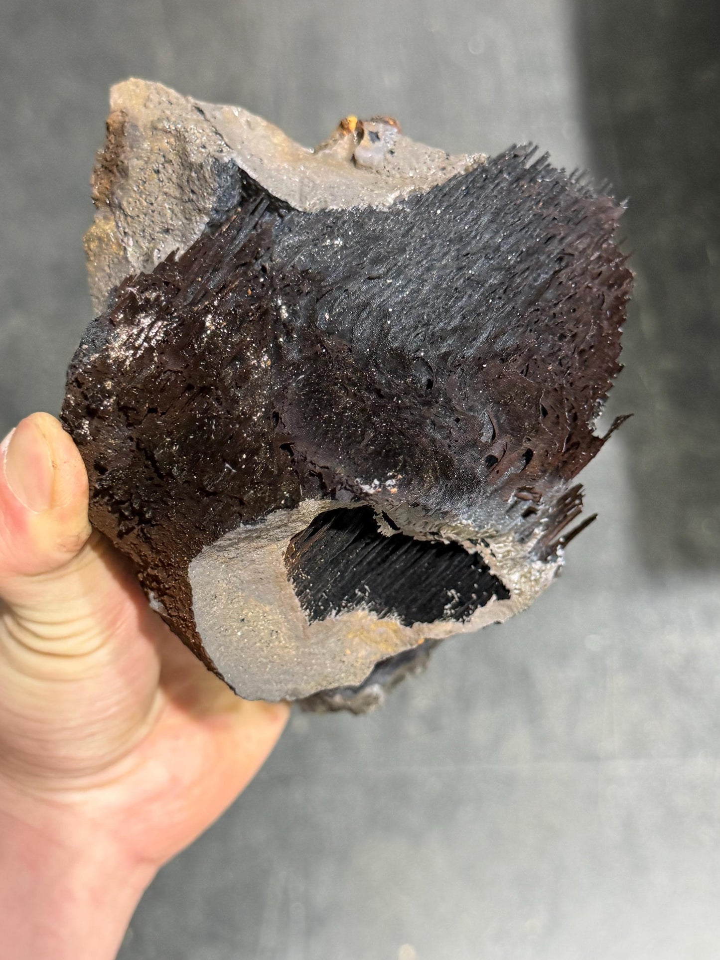 Museum Quality! Very Showy Limonite And Specularite With Stalactite Goethite Mineral