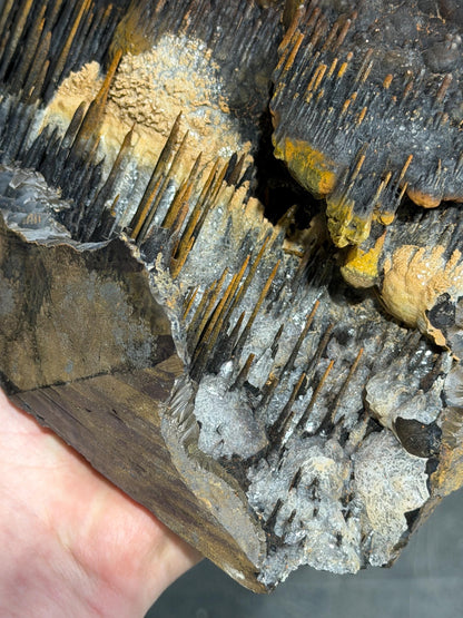 Very Rare! Crystal Calcite And Limonite With Stalactite Goethite, Special Rare Collection Item