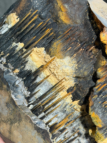 Very Rare! Crystal Calcite And Limonite With Stalactite Goethite, Special Rare Collection Item