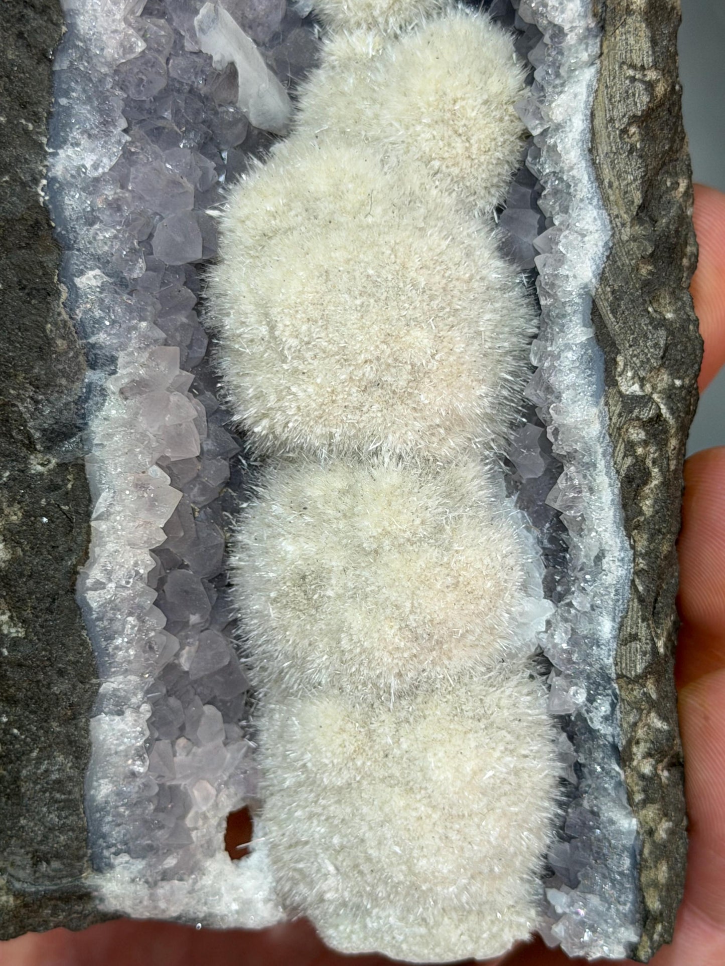 Okenite With Amethyst Specimen