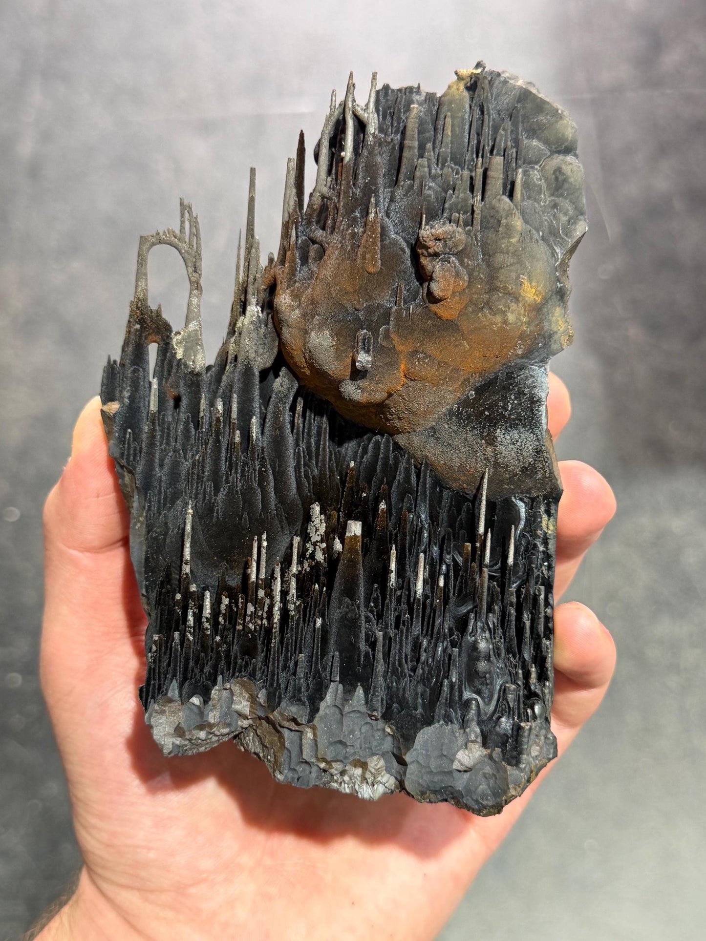 Super Rare! Very Showy Limonite With Velvet Stalactite Goethite, Special Collector Item