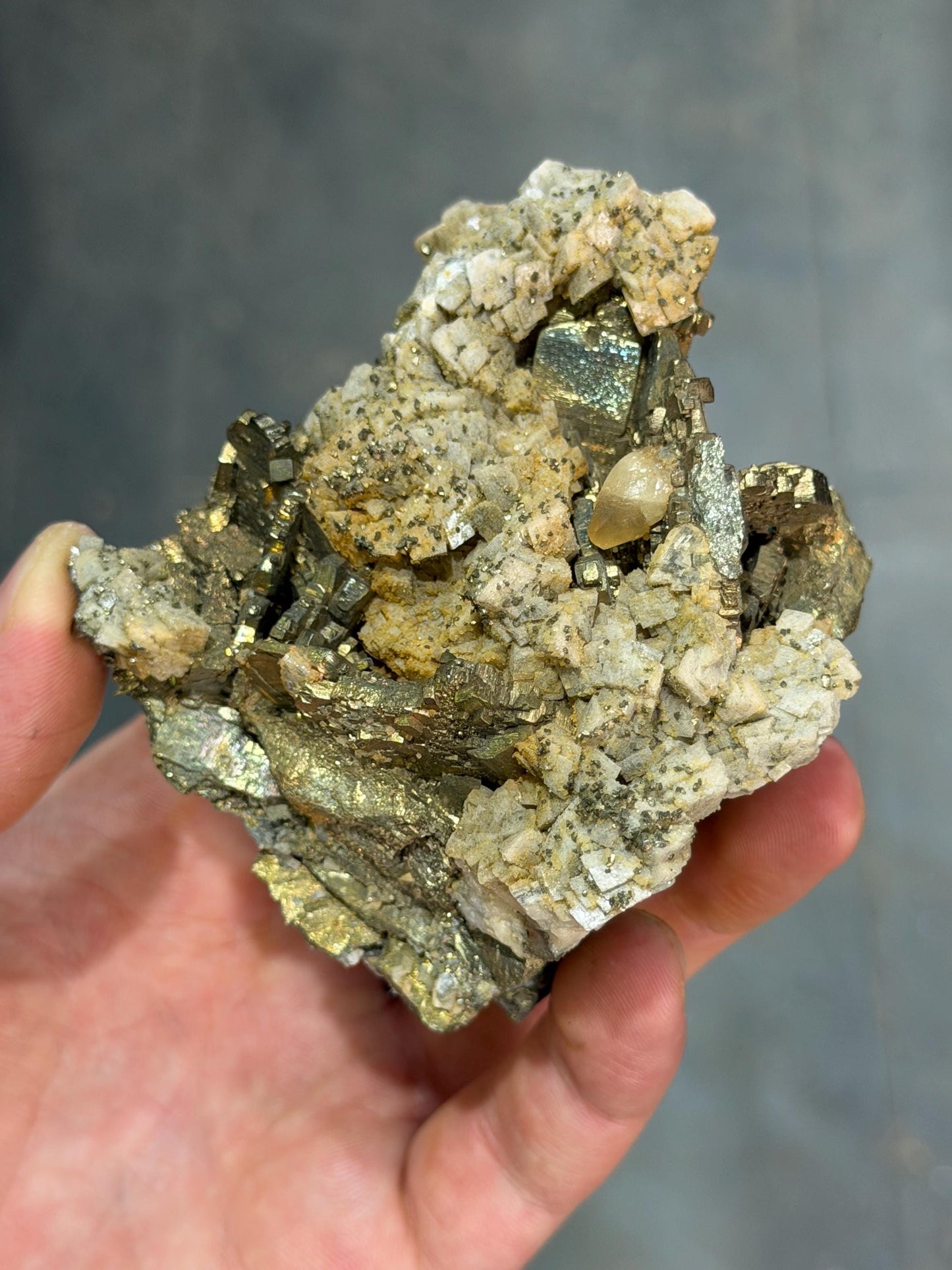 Calcite And Pyrite After Marcasite