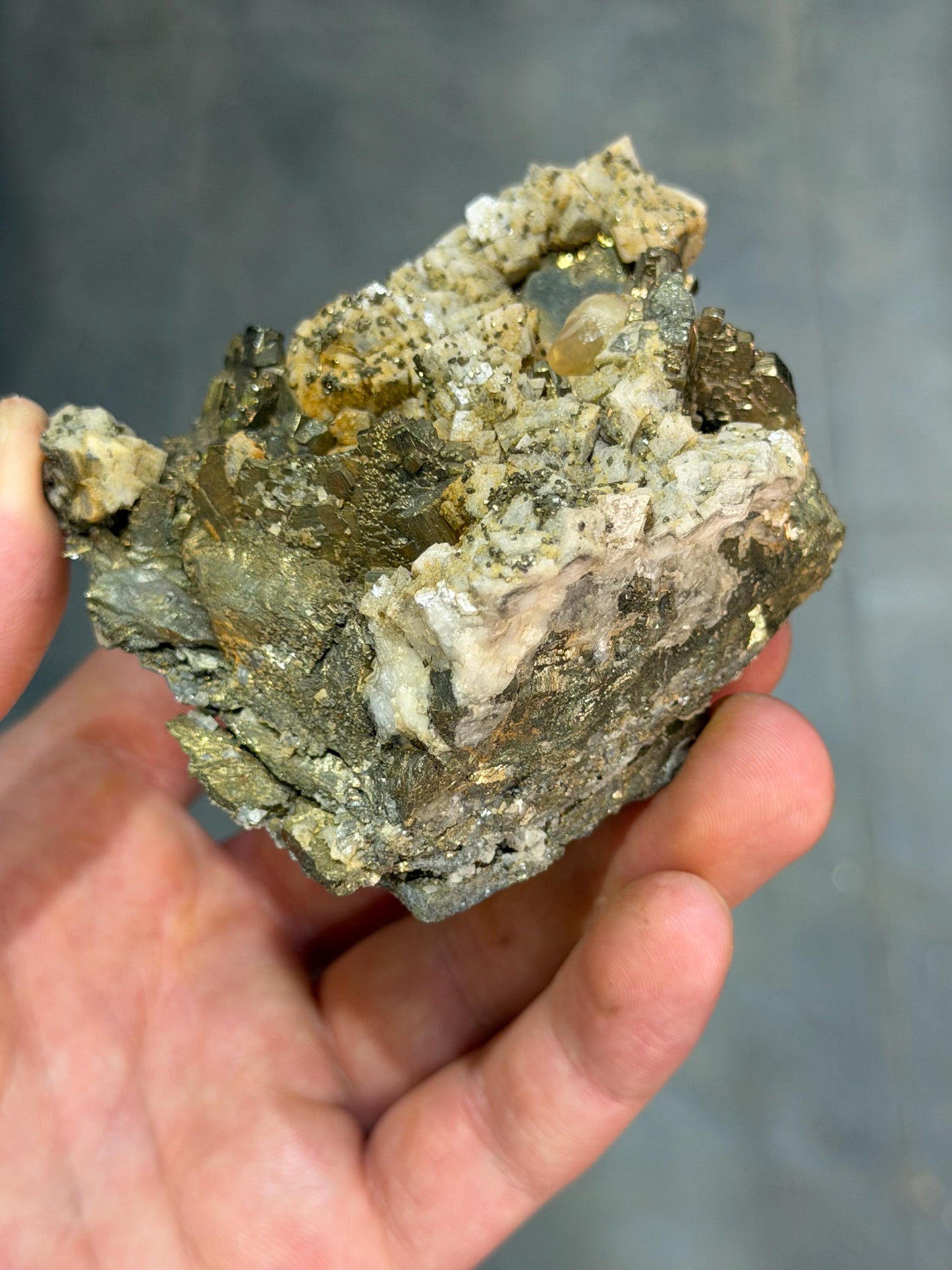 Calcite And Pyrite After Marcasite
