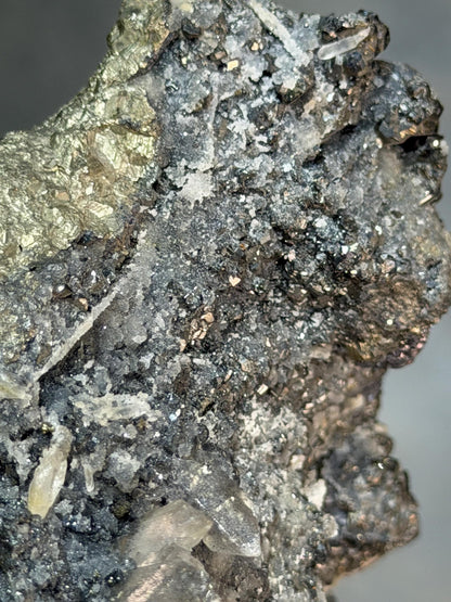 Tetrahedrite, Pyrite, Barite Crystals And Sphalerite