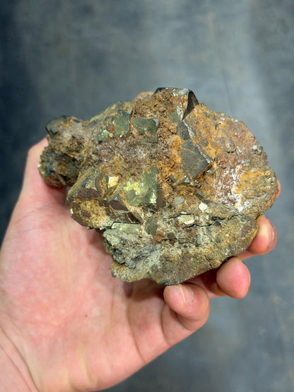 Pyrite Crystals With Turquoise