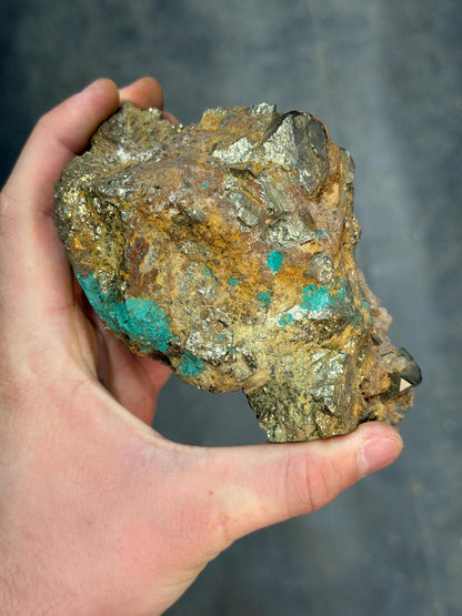 Pyrite Crystals With Turquoise