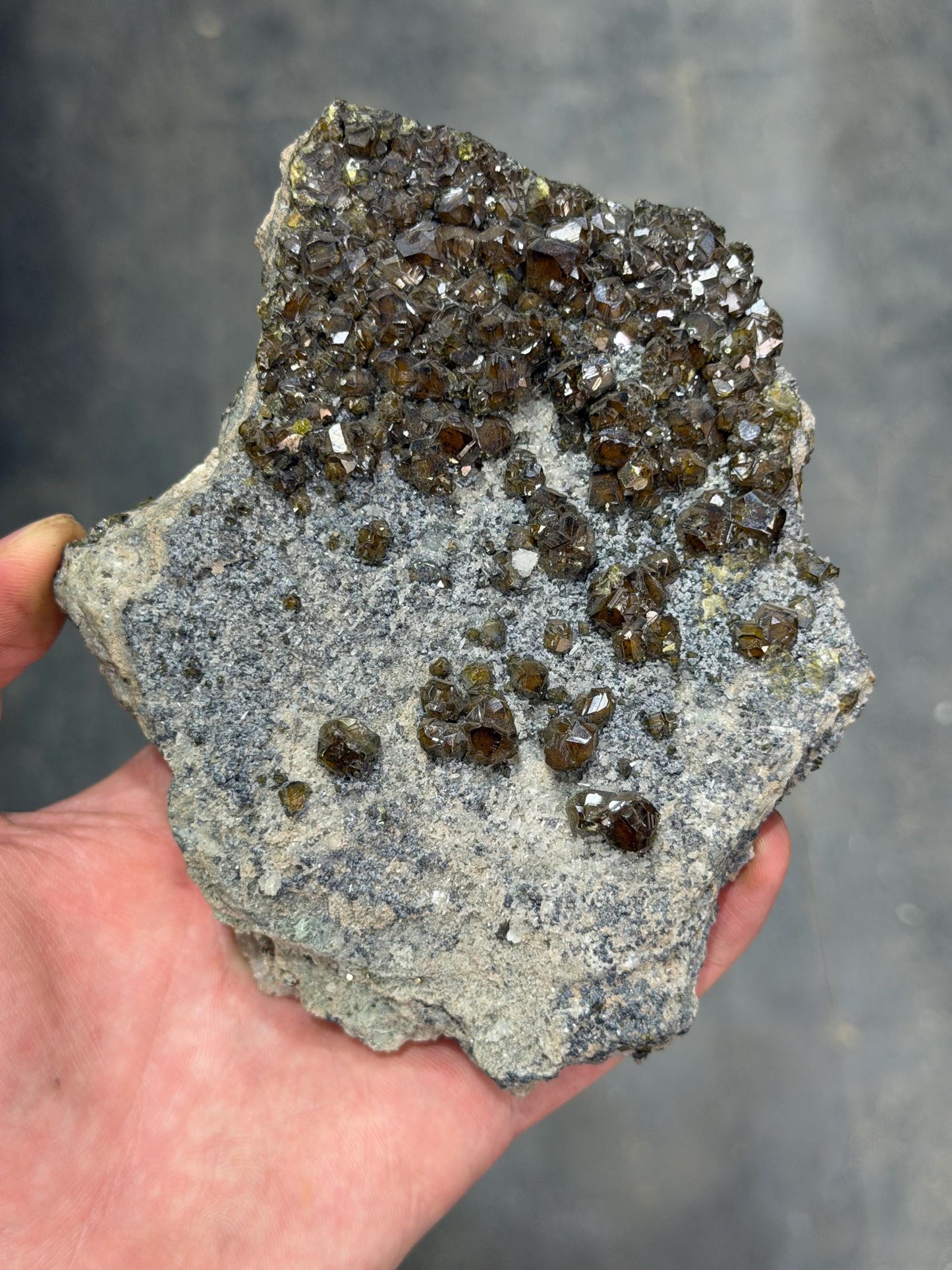 Brownish Color Garnet On Matrix