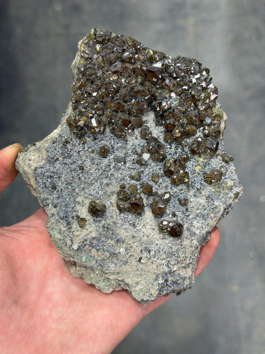 Brownish Color Garnet On Matrix