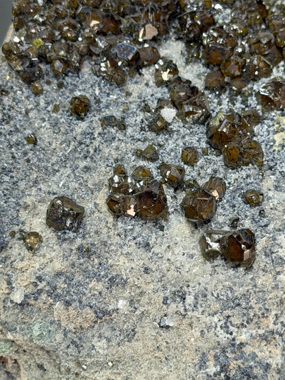 Brownish Color Garnet On Matrix