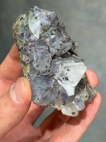 Phantom Fluorite In Black Tourmaline