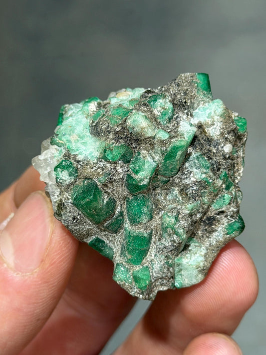Beryl Var. Emerald With Pyrite And Quartz
