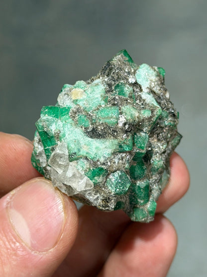 Beryl Var. Emerald With Pyrite And Quartz