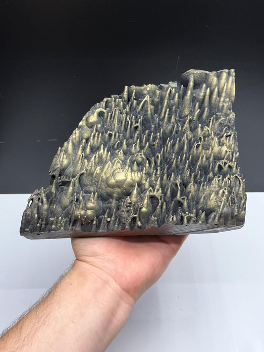 Museum Quality, Very Showy Large Size Golden Color Stalactite Goethite, For Special Collection