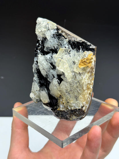 Very Unique Formation! Clear Crystal Calcite With Stalactite Goethite, Special Collection Item