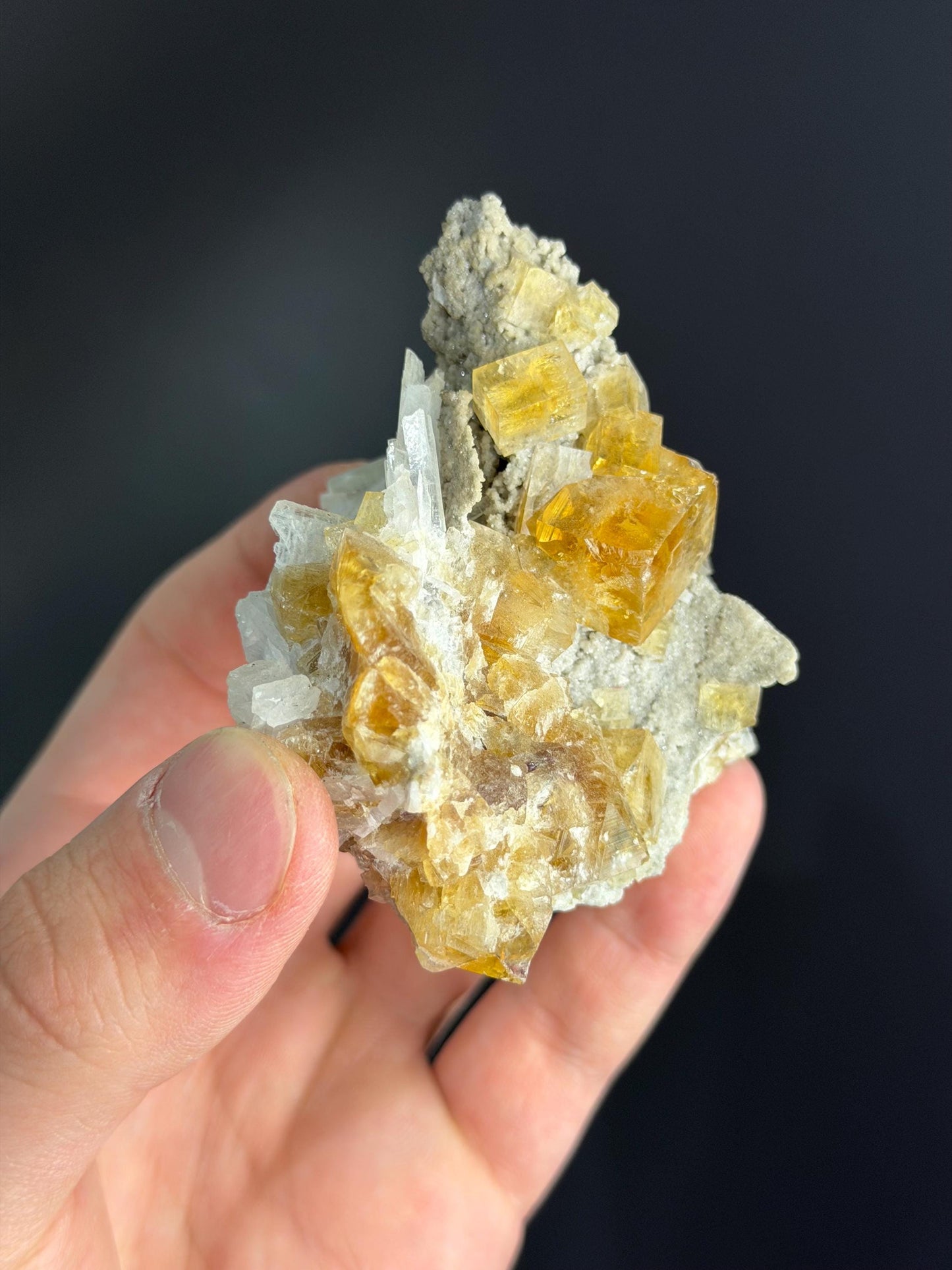 Yellow Honey Fluorite Crystal