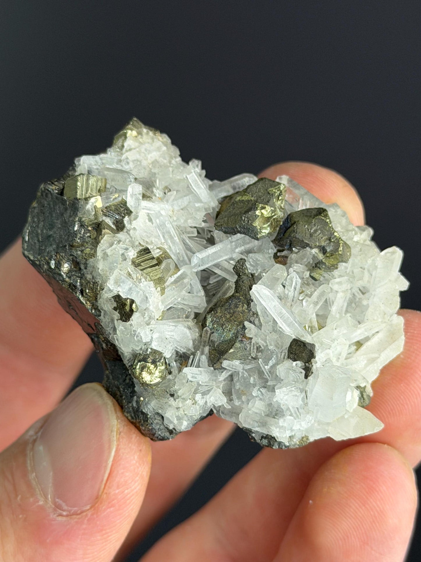 Sphalerite And Pyrite With Crystal Quartz