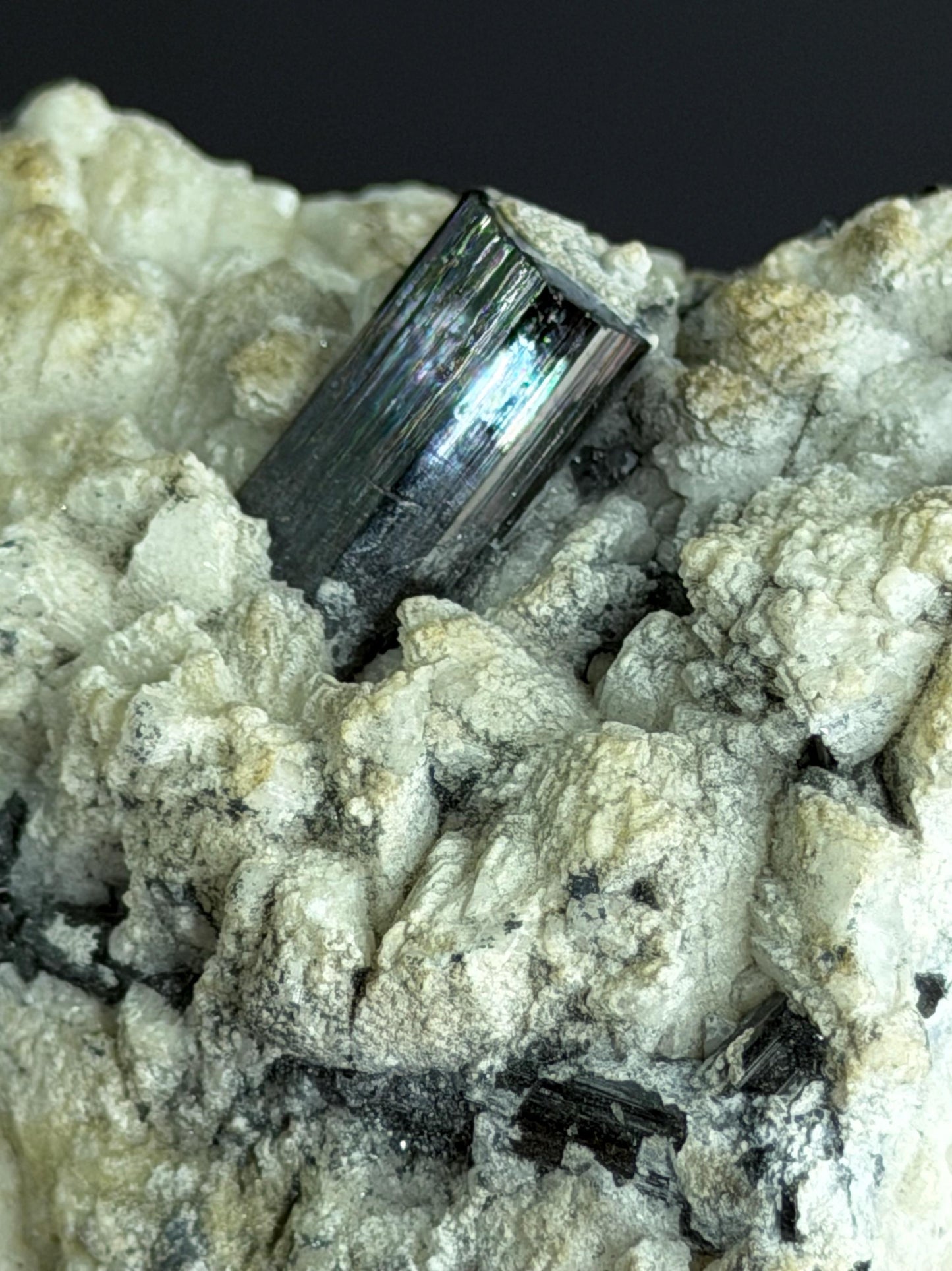 Black Tourmaline With Albite Mica