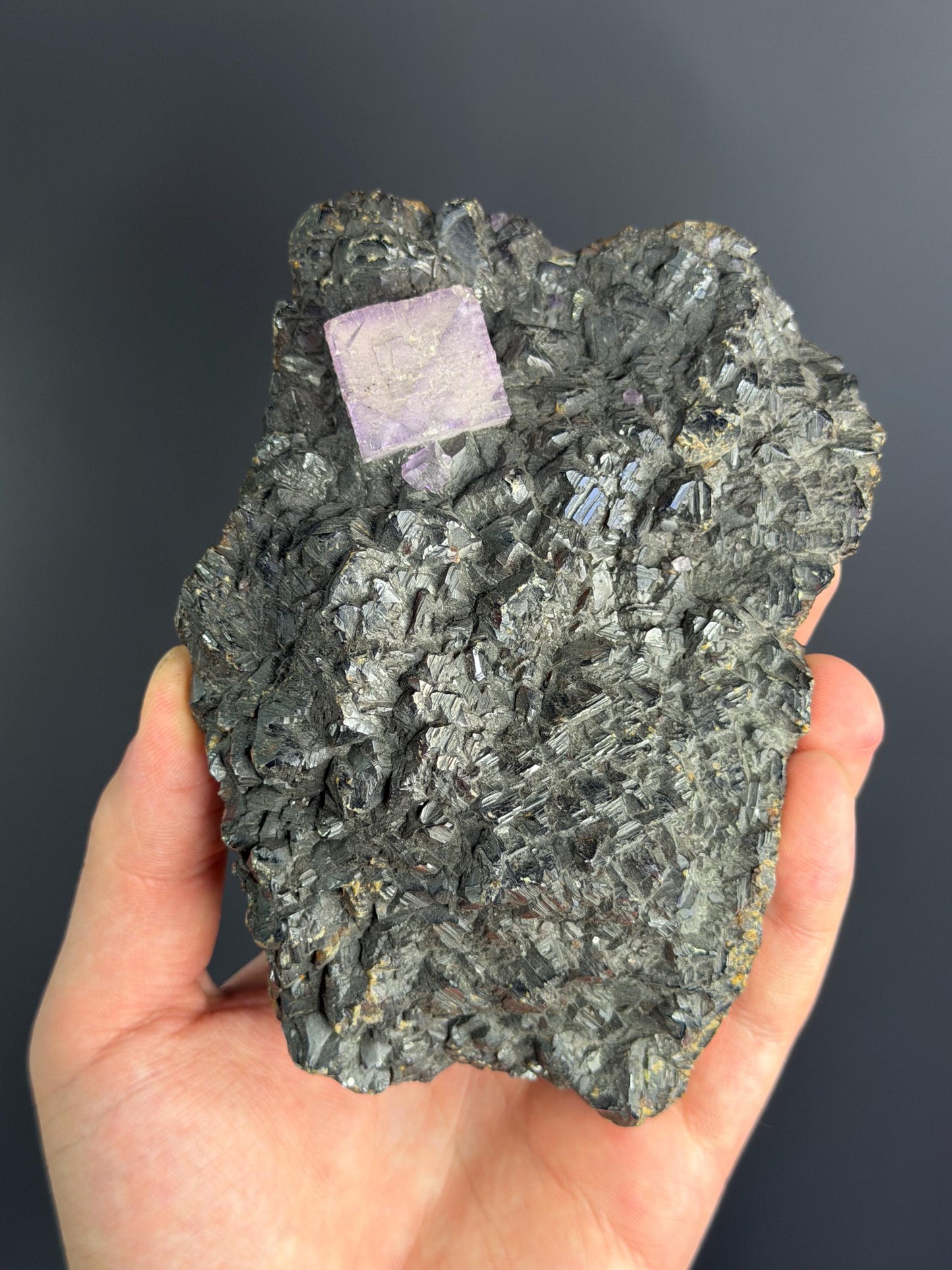Sphalerite With Pink Cubic Fluorite