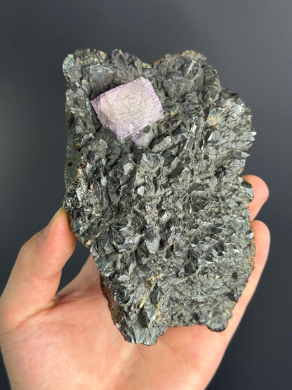 Sphalerite With Pink Cubic Fluorite