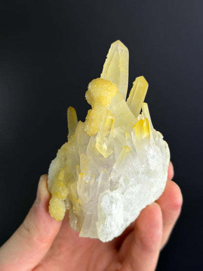 High Special! Calcite With Yellow Crystal Quartz
