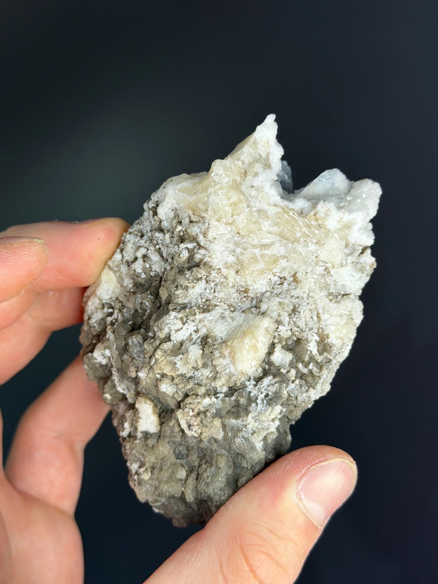 Blue Celestine With Colemanite