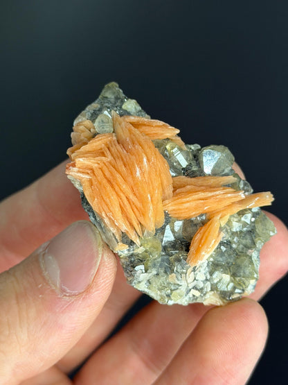 Cerussite With Orange Barite And Galena