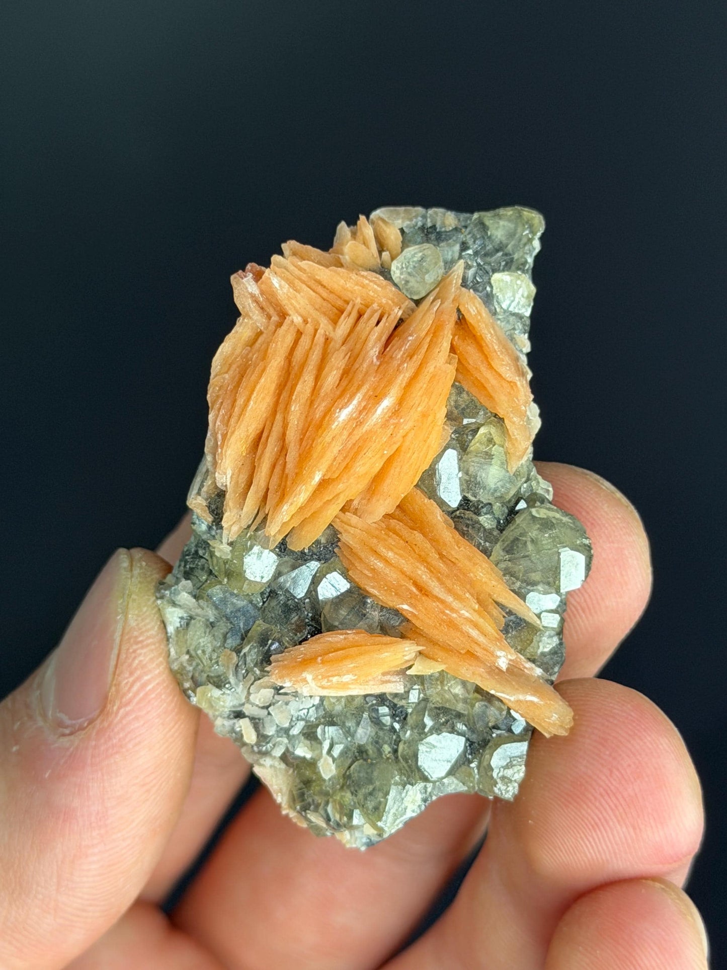 Cerussite With Orange Barite And Galena