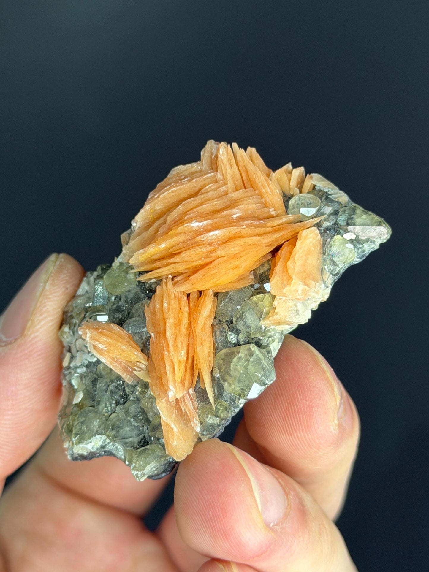Cerussite With Orange Barite And Galena
