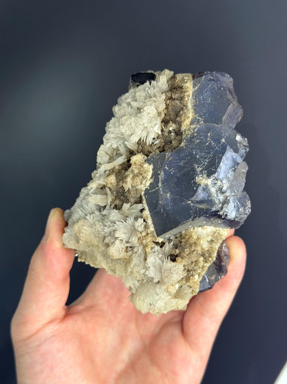 Calcite With Blue Fluorite