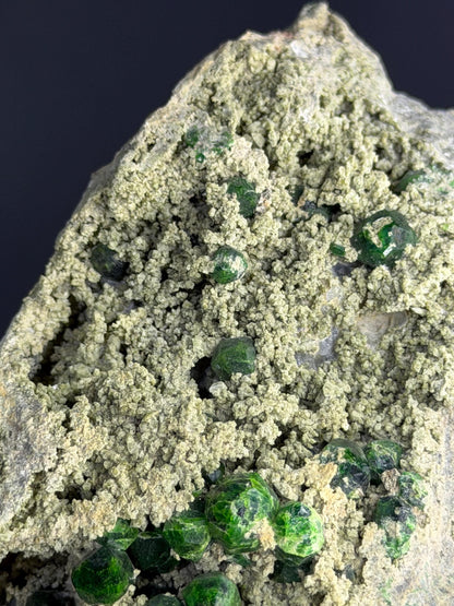 Green Demantoid Garnet On Matrix