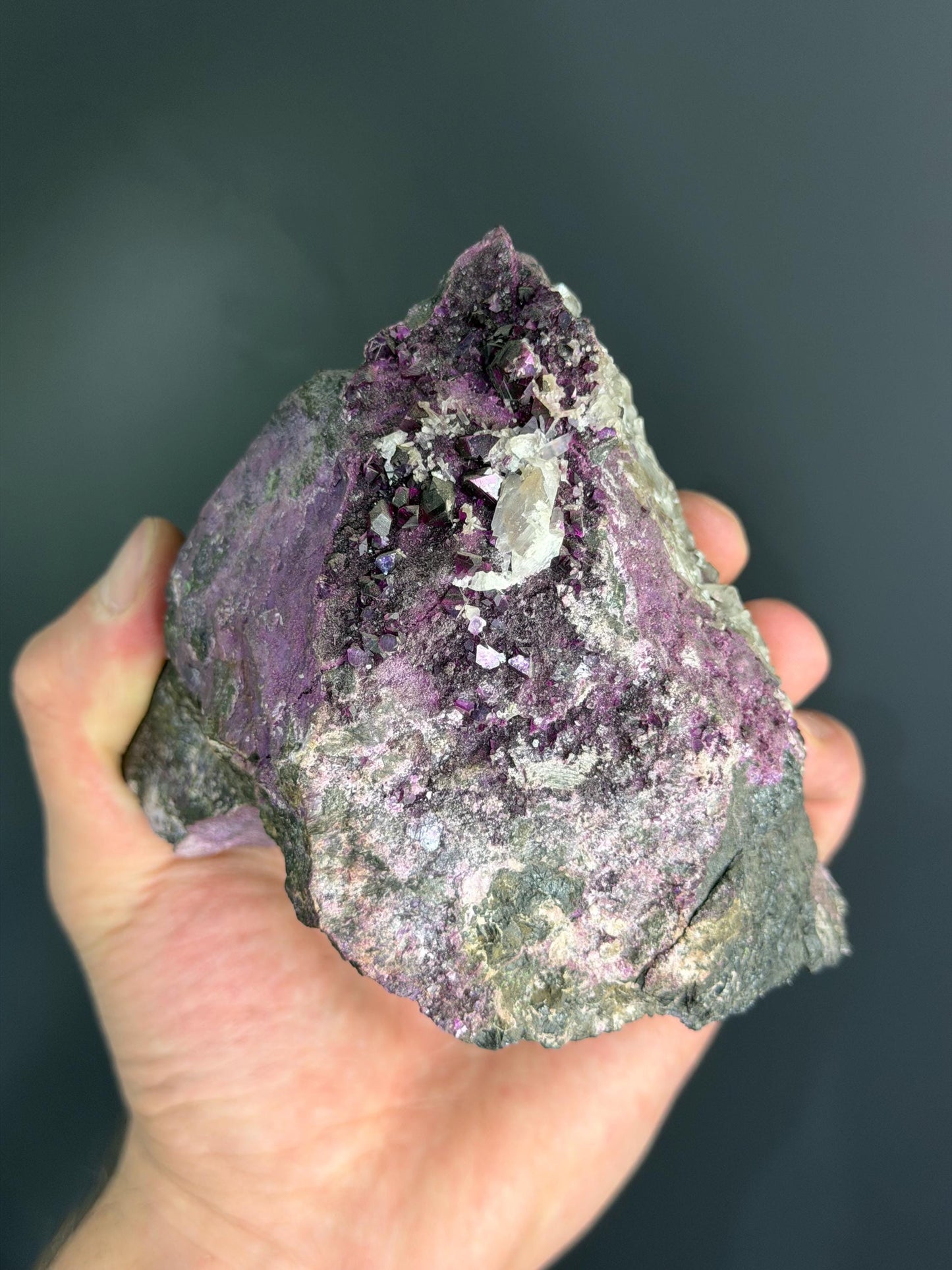 Very Special! Large Size, Calcite With Kammererite Specimen