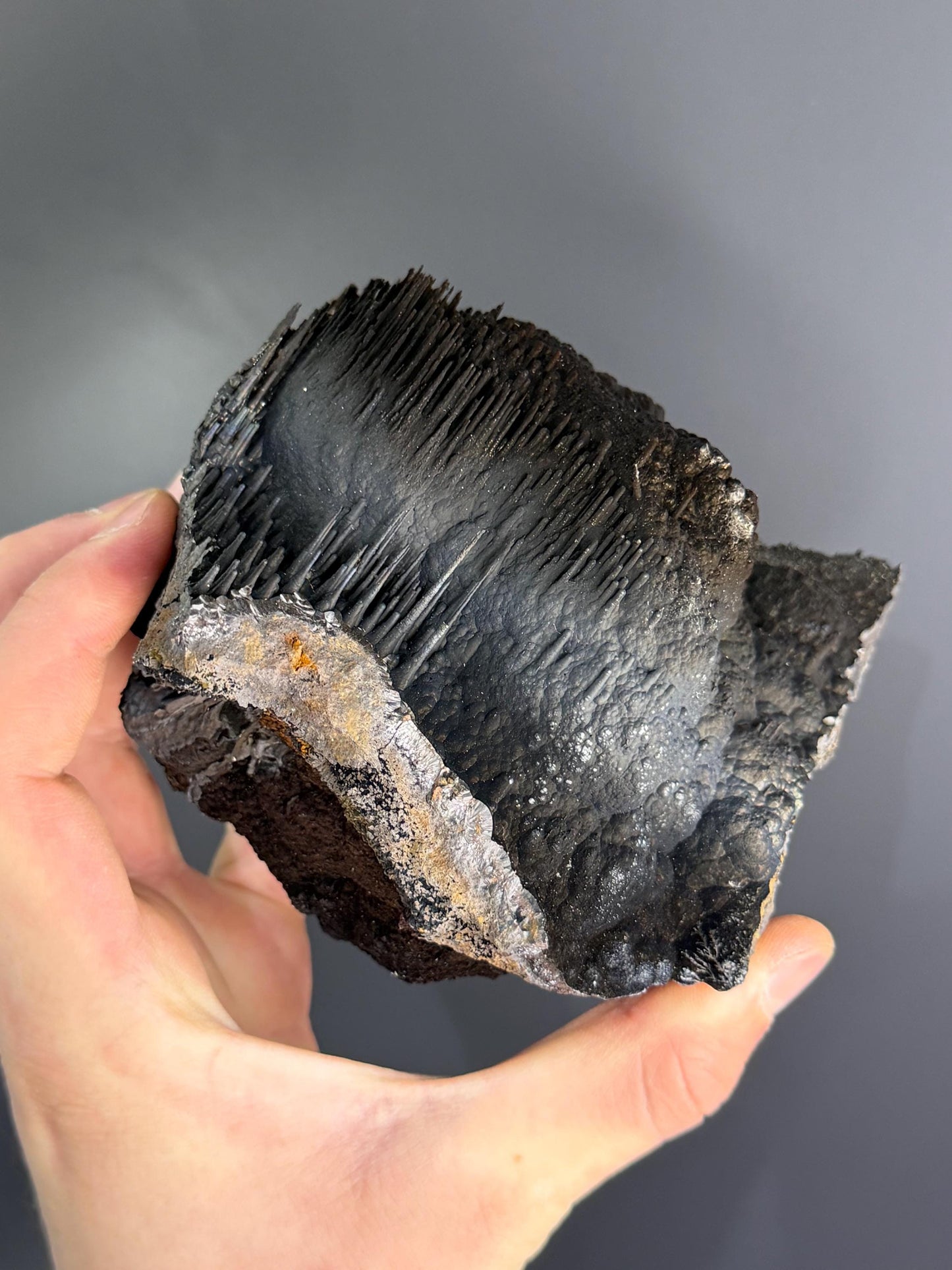 Museum Quality, Very Showy Iridescent Velvet Stalactite Goethite