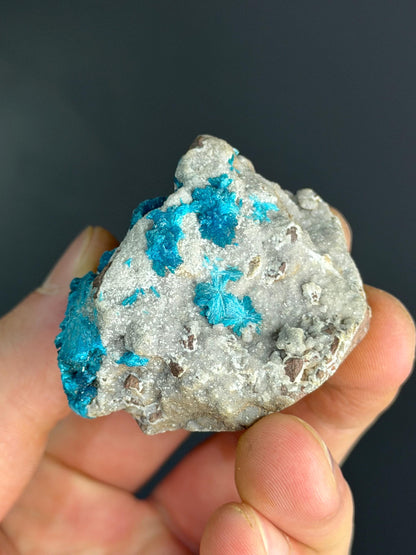 RARE Cavansite Crystals On Heulandite