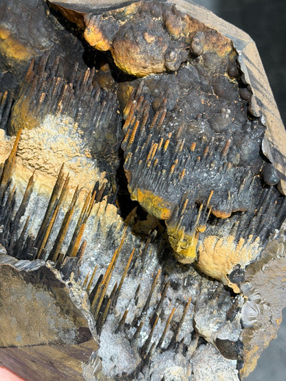 Very Rare! Crystal Calcite And Limonite With Stalactite Goethite, Special Rare Collection Item