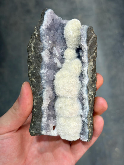 Okenite With Amethyst Specimen