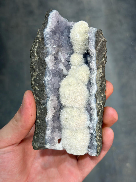 Okenite With Amethyst Specimen
