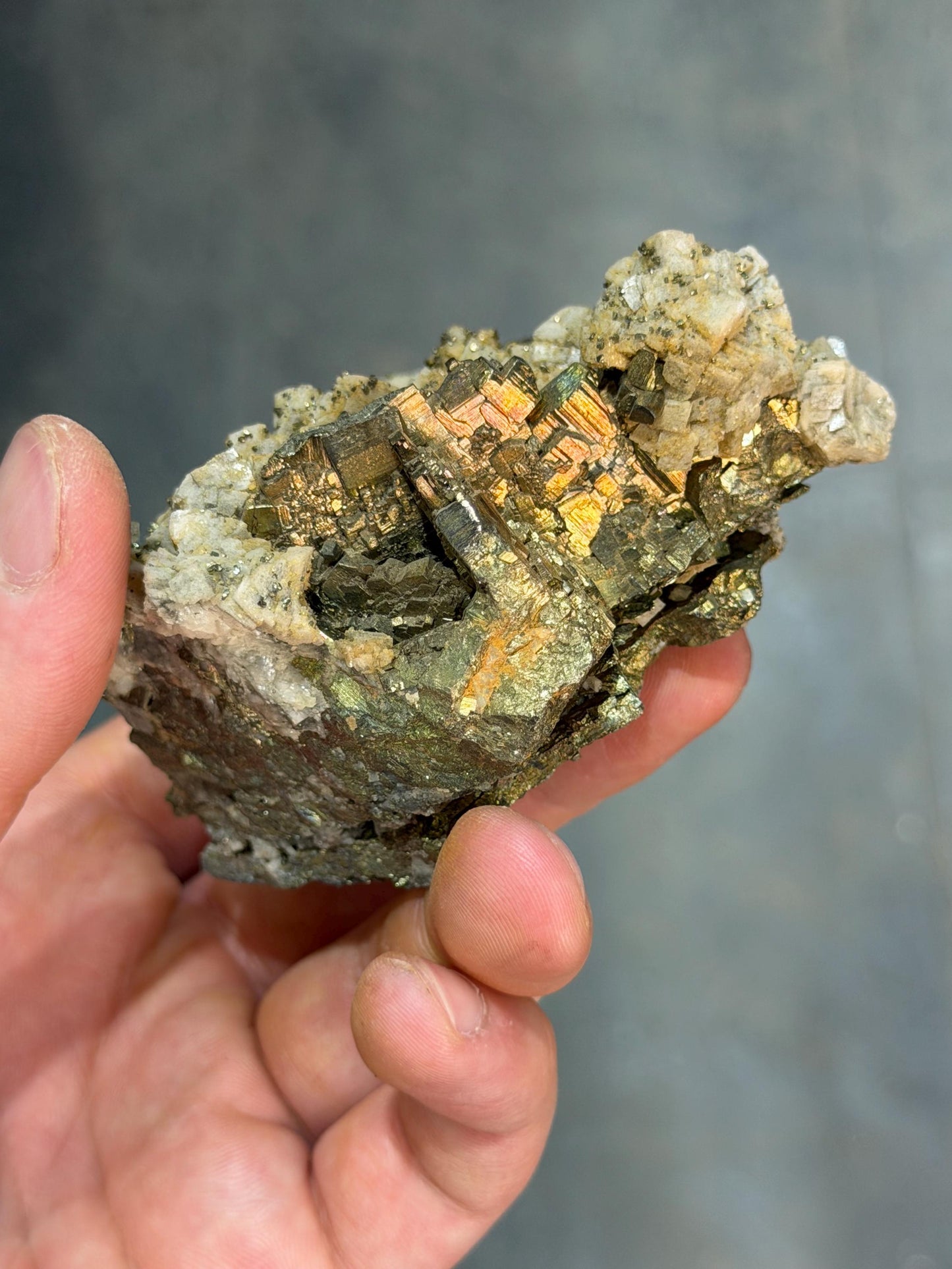 Calcite And Pyrite After Marcasite