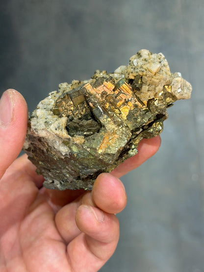 Calcite And Pyrite After Marcasite
