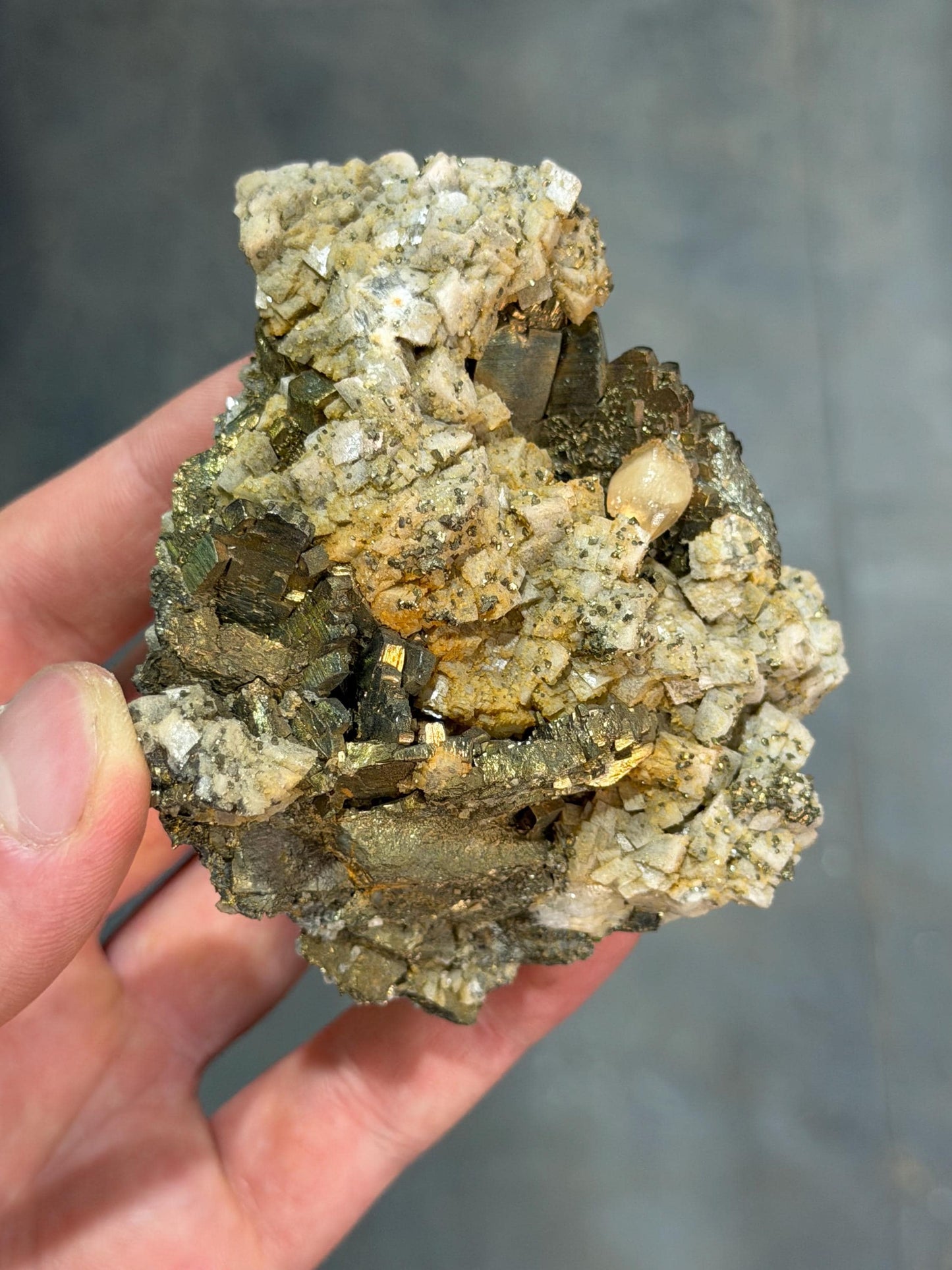 Calcite And Pyrite After Marcasite