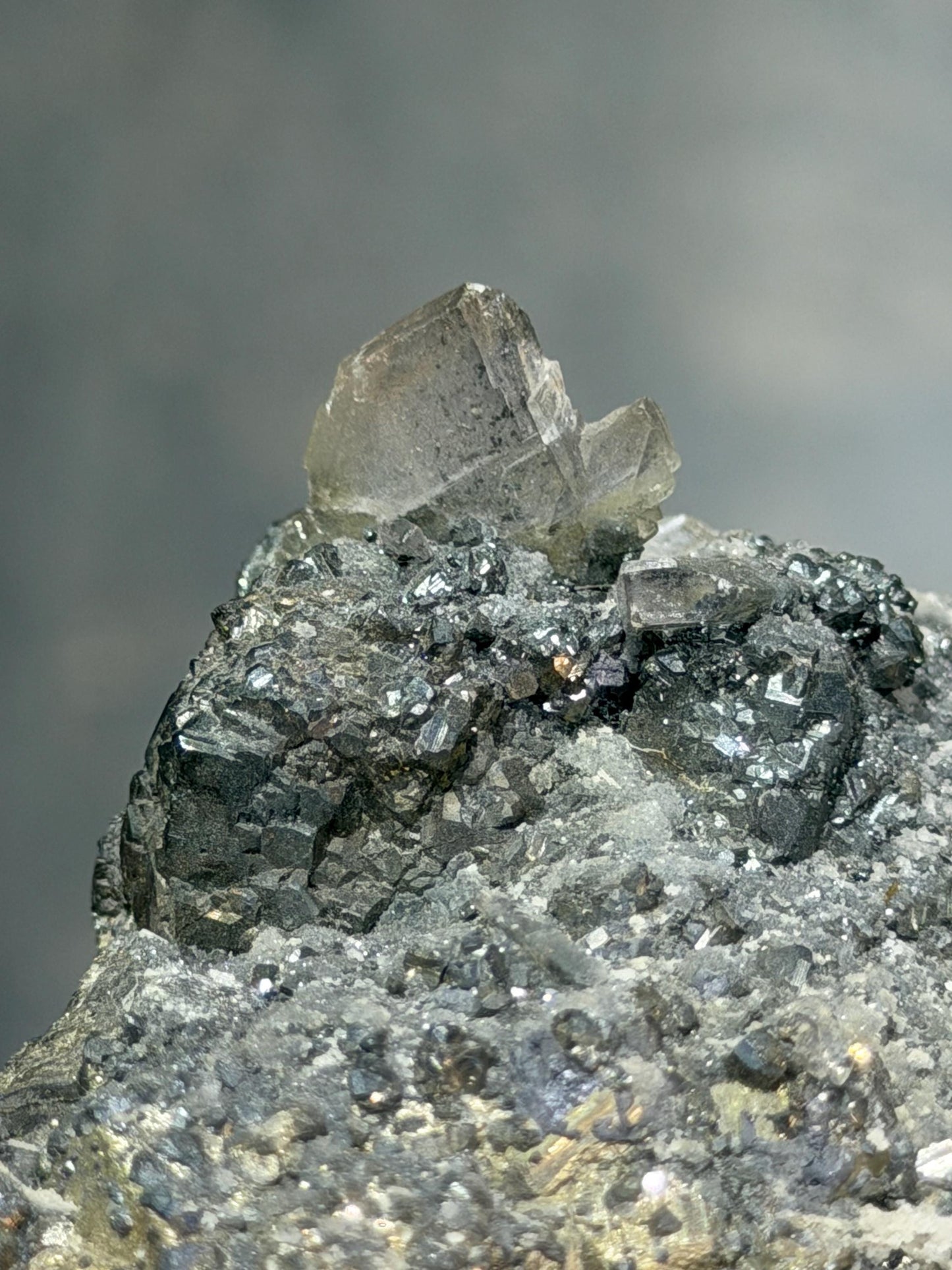 Tetrahedrite, Pyrite, Barite Crystals And Sphalerite