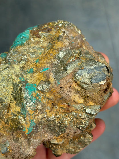 Pyrite Crystals With Turquoise