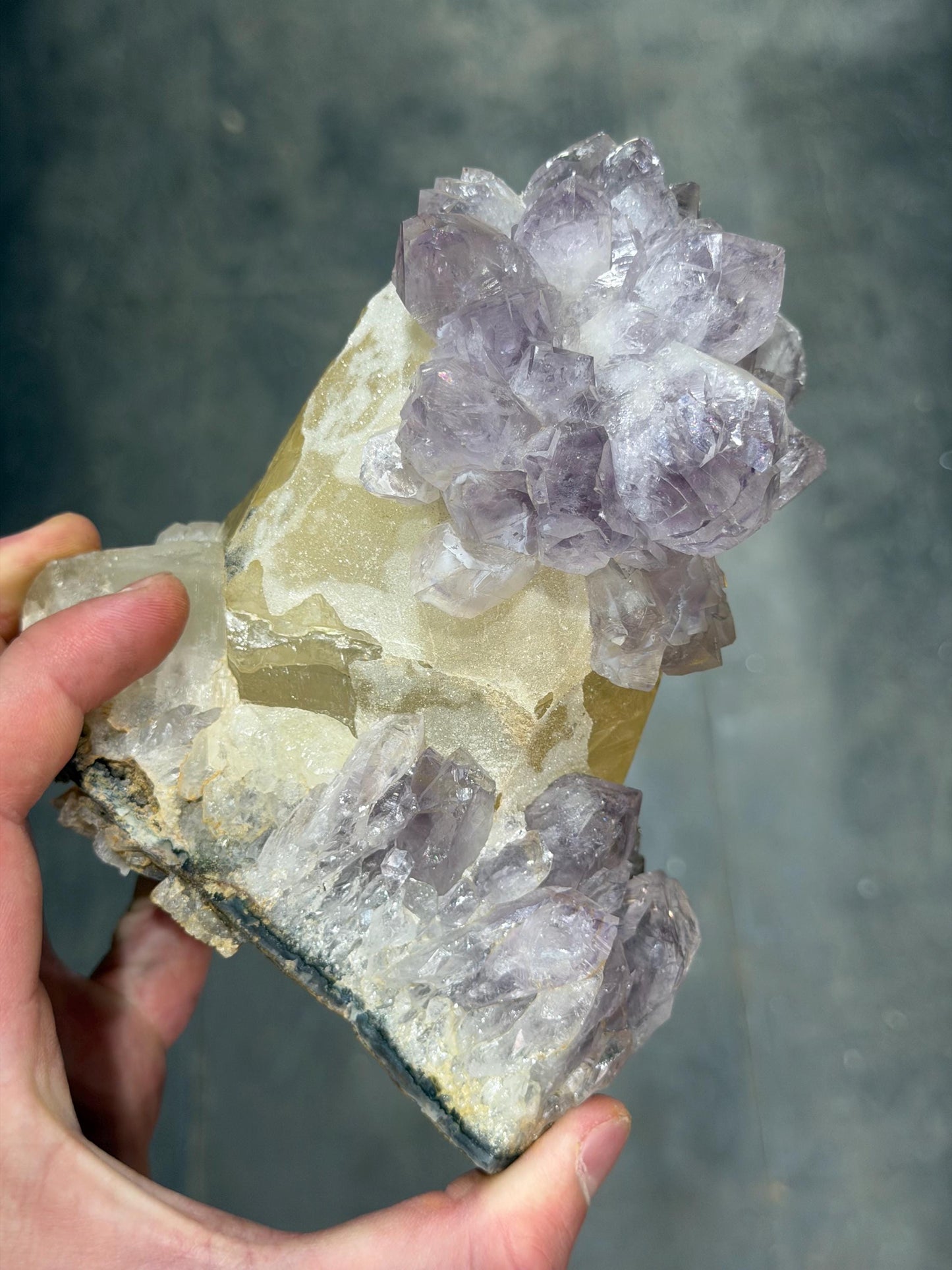 Only In The World!! Amethyst With Calcite Specimen